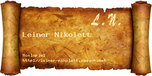 Leiner Nikolett névjegykártya